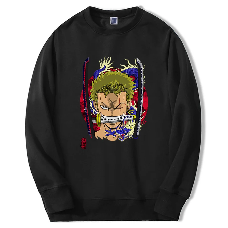 

2022 Hot Aniem One Piece Sweatshirt Luffy Zoro Men Women Manga Graphic Hoodie For Adult Long Sleeve Harajuku Round Neck Moletom