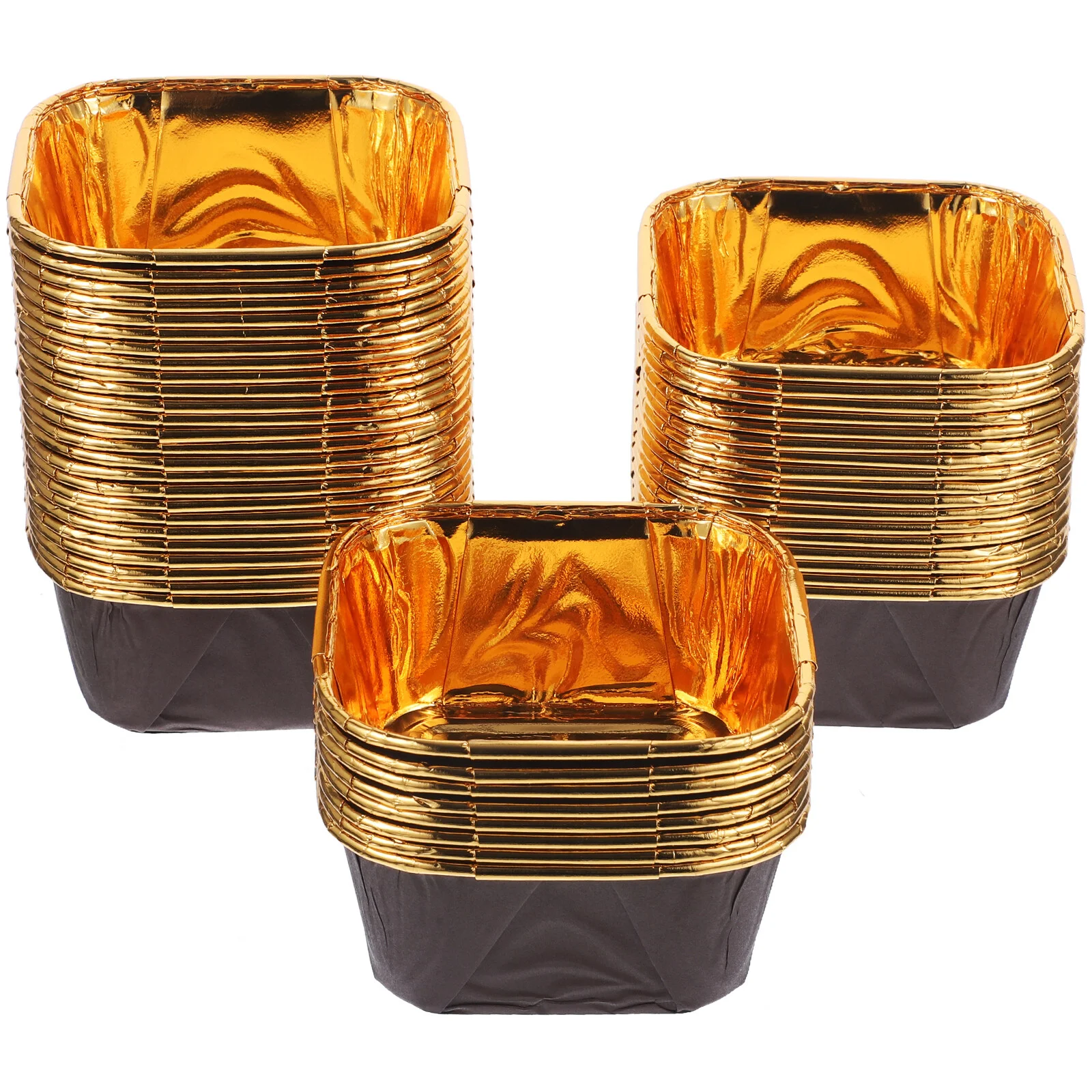 

50 Pcs Cake Containers Mouth Coating Small Pans 9x9CM Cheesecake Box Light Brown Plastic Cookie Packaging