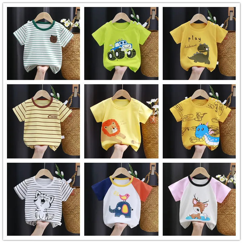 Детские летние футболки, детская одежда для малышей, хлопковая Футболка ...