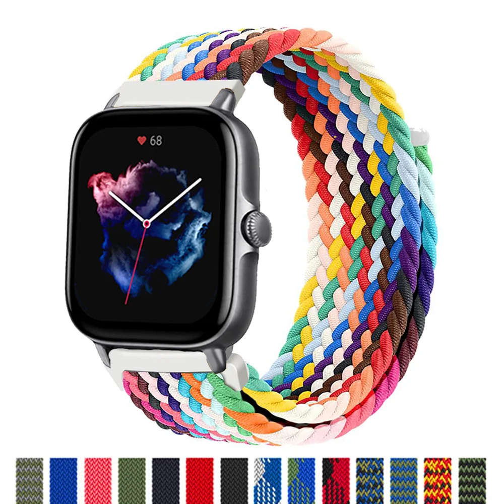 Ремешок нейлоновый для Amazfit GTS 4 Mini/2/3/GTS2/GTR 4/3/Pro/47 мм/stratos