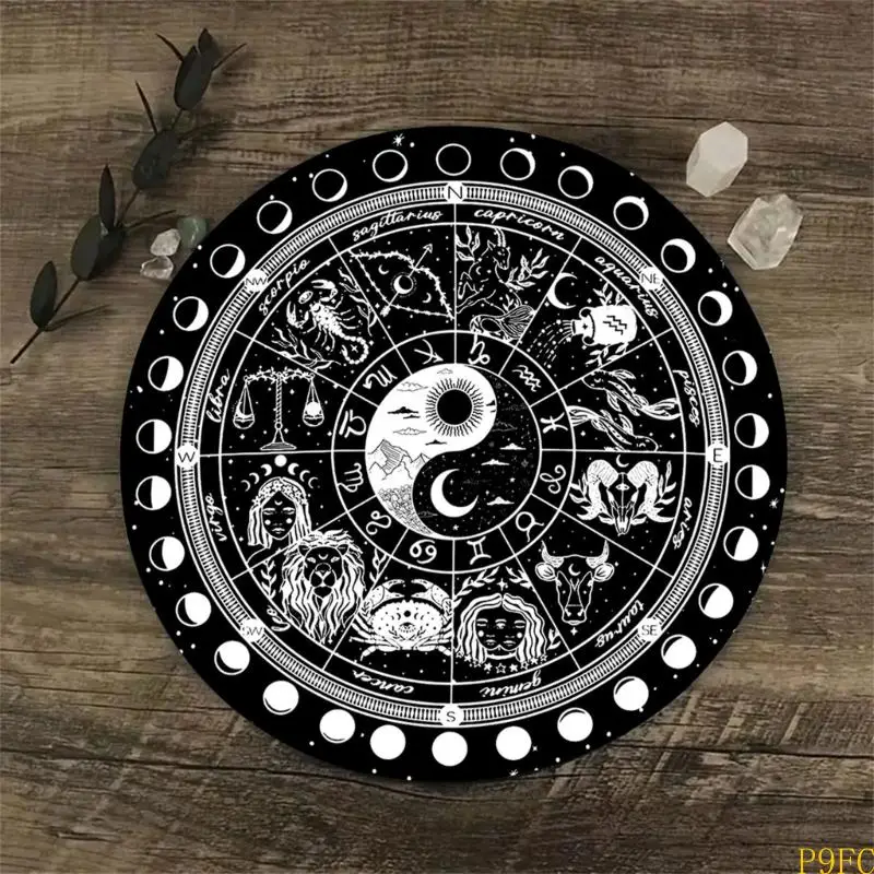 P9FC Дозировка дивнации Mat Pad Symbol Moonphase Astrology MANULUMS Диаграмма Balancing Meditation