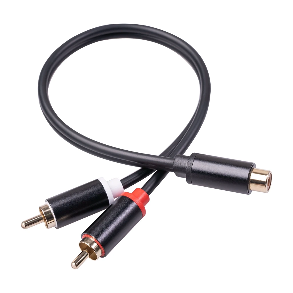Кабель-переходник RCA, аудиокабель со штекером 2 RCA на гнездо 1 RCA, Aux кабель для iPhone Edifer, домашнего кинотеатра, DVD, VCD, наушников