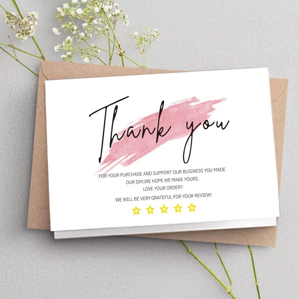 

30 Pcs White Thank You Card Thank You For Your Order Card Praise Labels For Small Businesses Decor For Small Shop Gift Packet