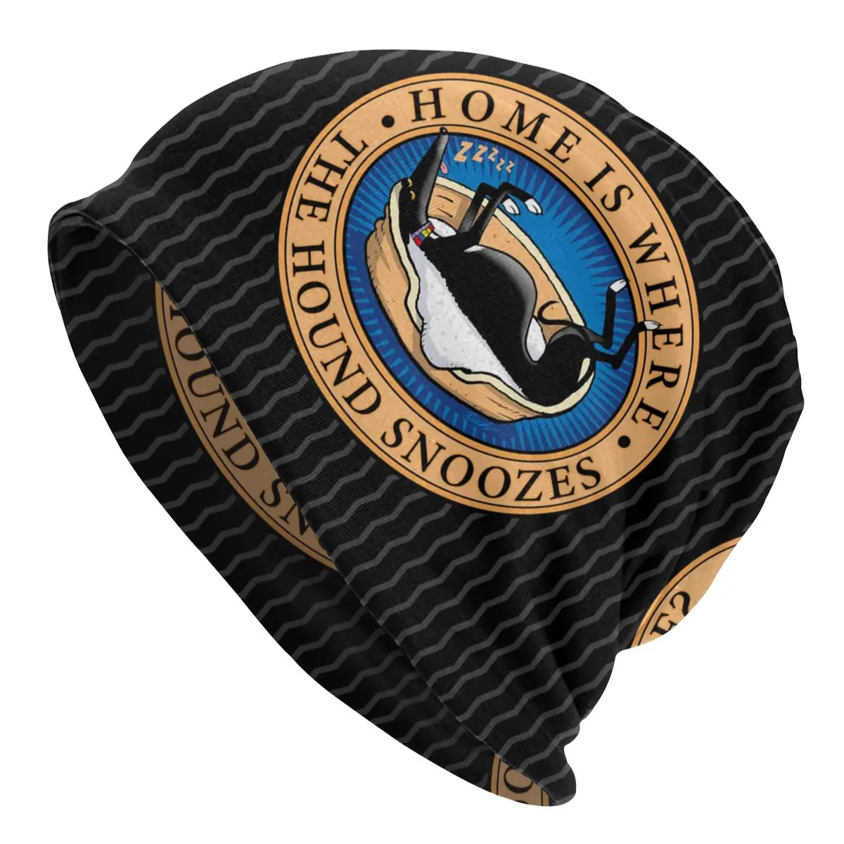 

Unisex Bonnet Knitted Hat Home Is Where The Hound Snoozes Hip Hop Beanies Caps Adult Greyhound Whippet Dog Beanie Hats Ski Cap