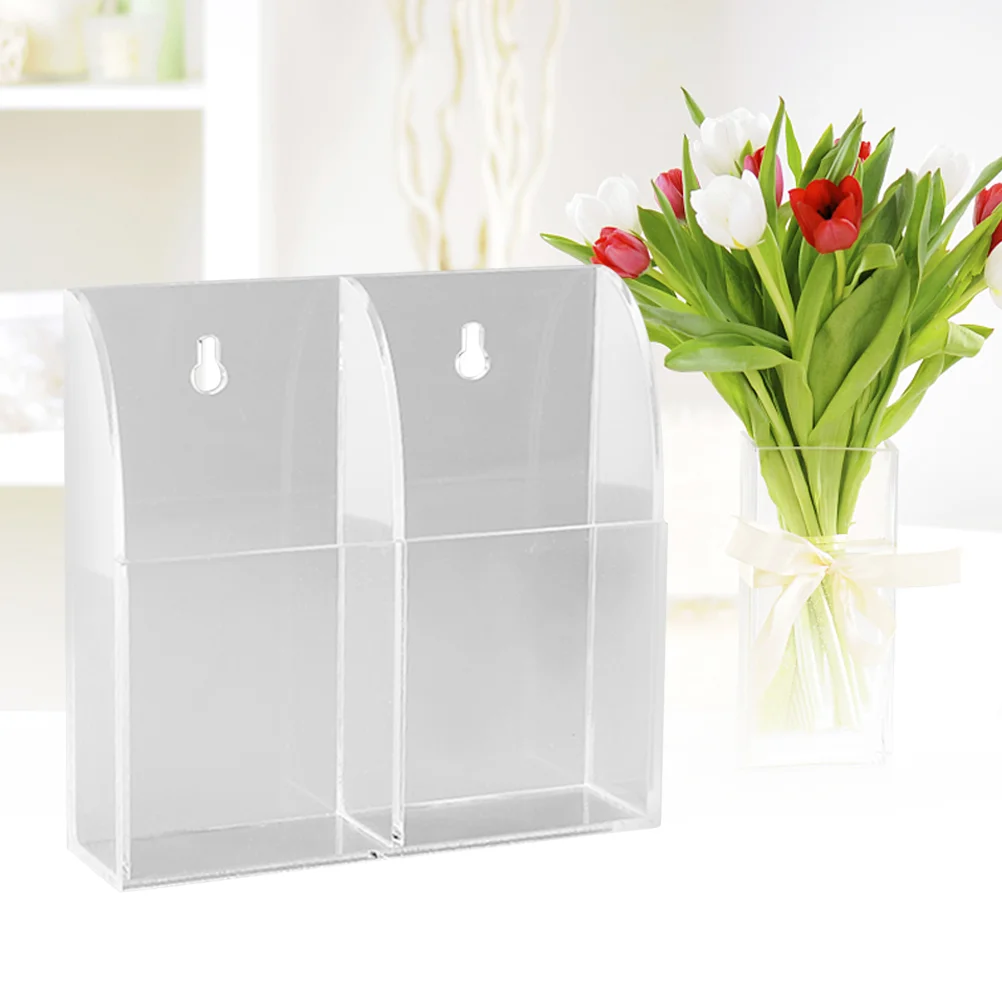 

Wall Mount Holder Wall Hanging Storage Box Clear Media Organizer Air Conditioner Holder Case 2 Girds