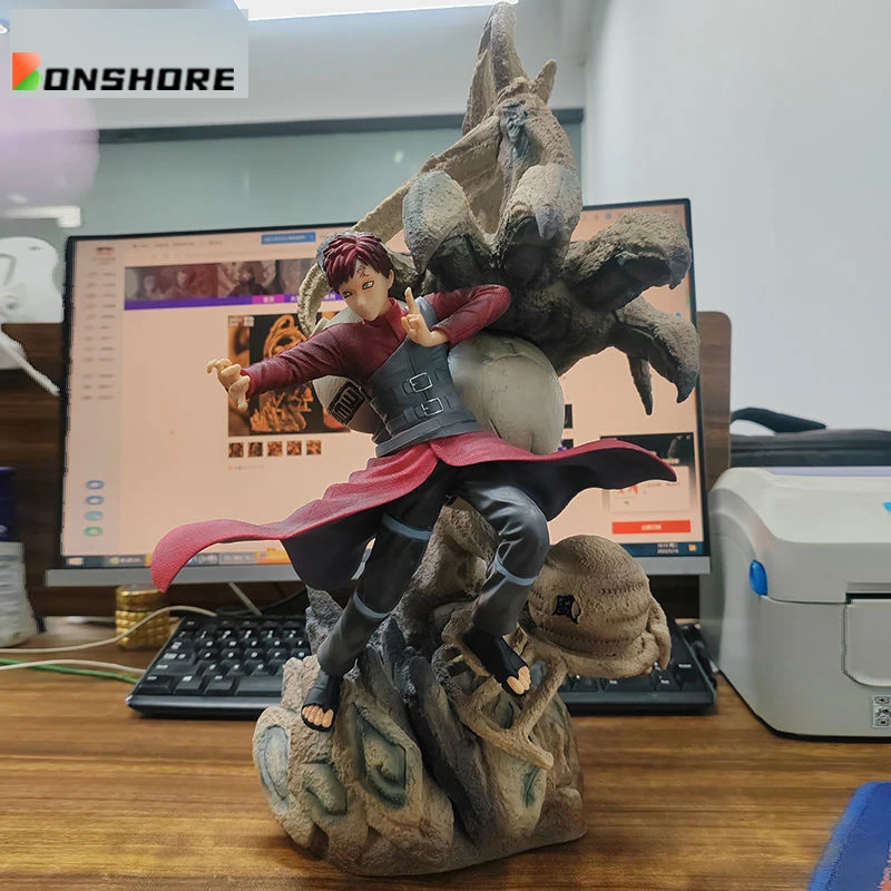

48cm Naruto Anime Action Figure Gaara Fight Posture Pvc Statue Figure Fashion Play Fun Handmade Model Collection Boy Toy Gift