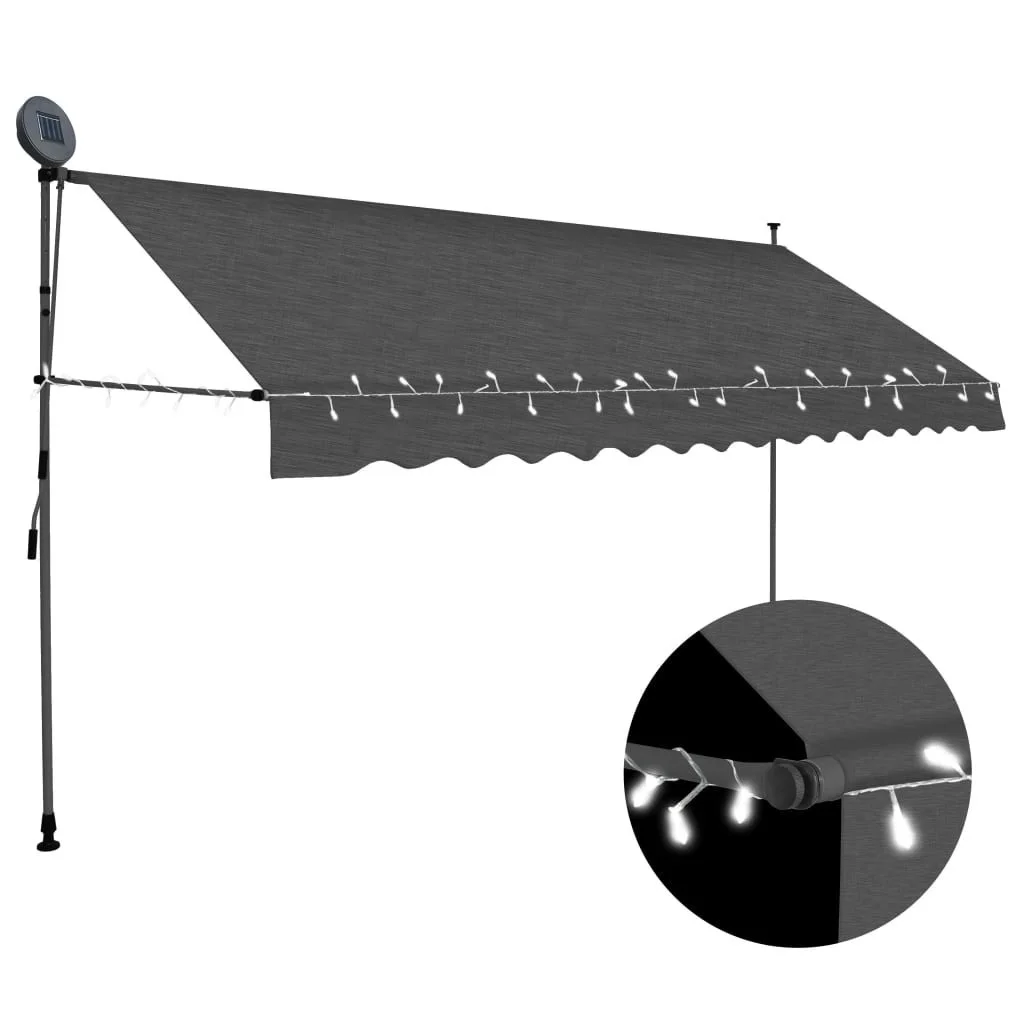 

Manual Retractable Awning with LED 137.8" Anthracite