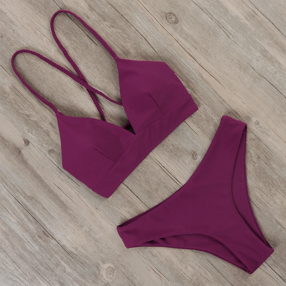

Sexy Bikini 2023 Woman High Waist Swimsuit Women Push Up Bathing Suit Lace Up Beachwear Female Summer Halter Swimwear Bikini Set