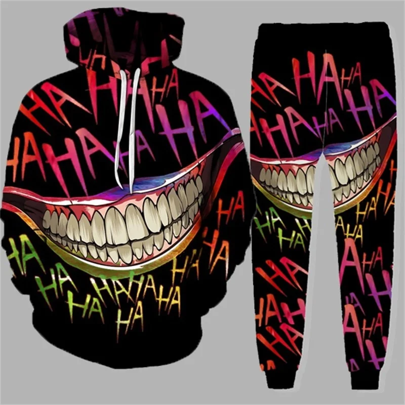 

2022 New Fashion 3D Hoodies Suits Men's Sweatshirt Joggers Funny Harajuku Print Set Fall Winter Unisex Tracksuit Pant Jacket