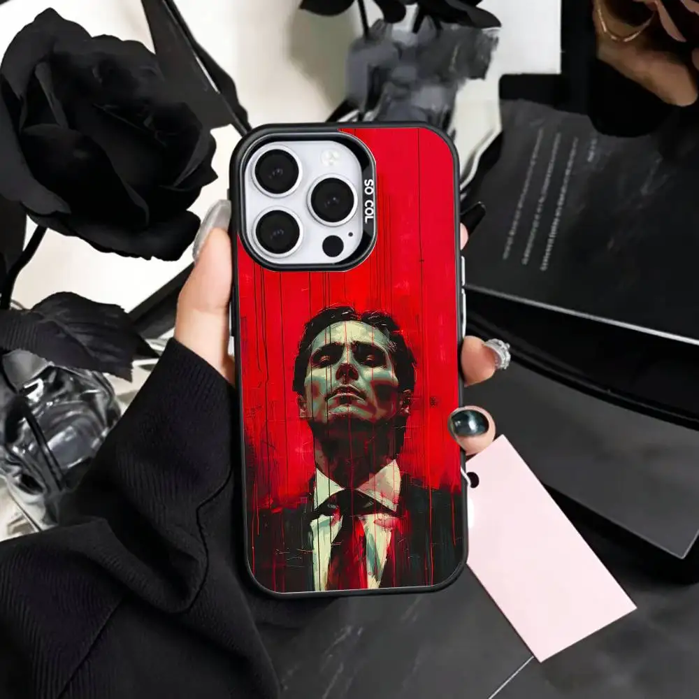 Фото Чехол для телефона H-Horror A-American Psycho для iPhone 17, 16, 15, 14, 13, 12, 11 Plus, Pro Max, цветной, с серебряным покрытием внутри №4