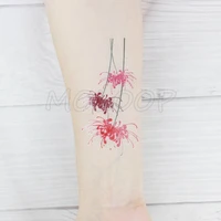 tattoo sticker temporary cute flower red spider snake lily small waterproof fake tatto flash hand tatoo for woman girl kid 4
