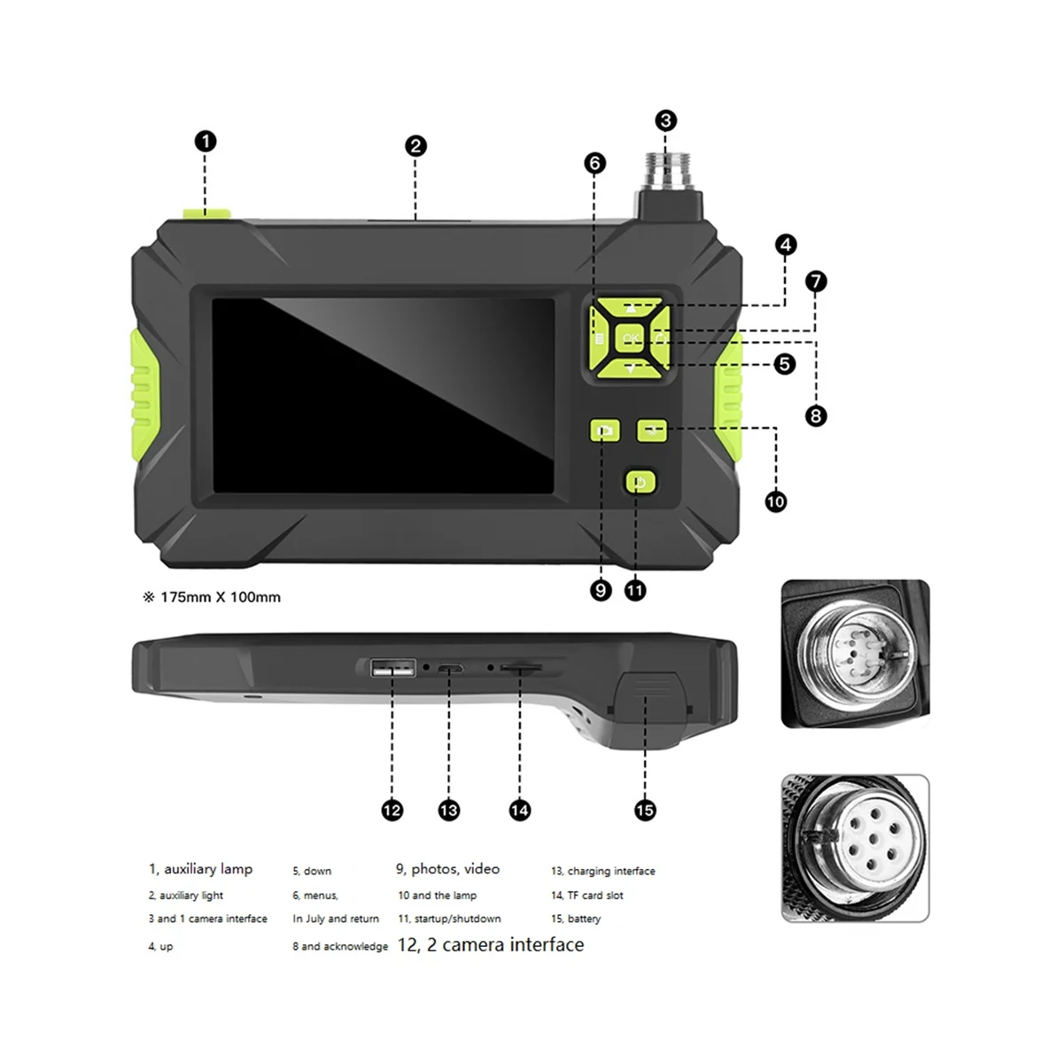 HD Бороскоп с фотообъективом светодиодный 8 мм фотокамера для визуального осмотра
