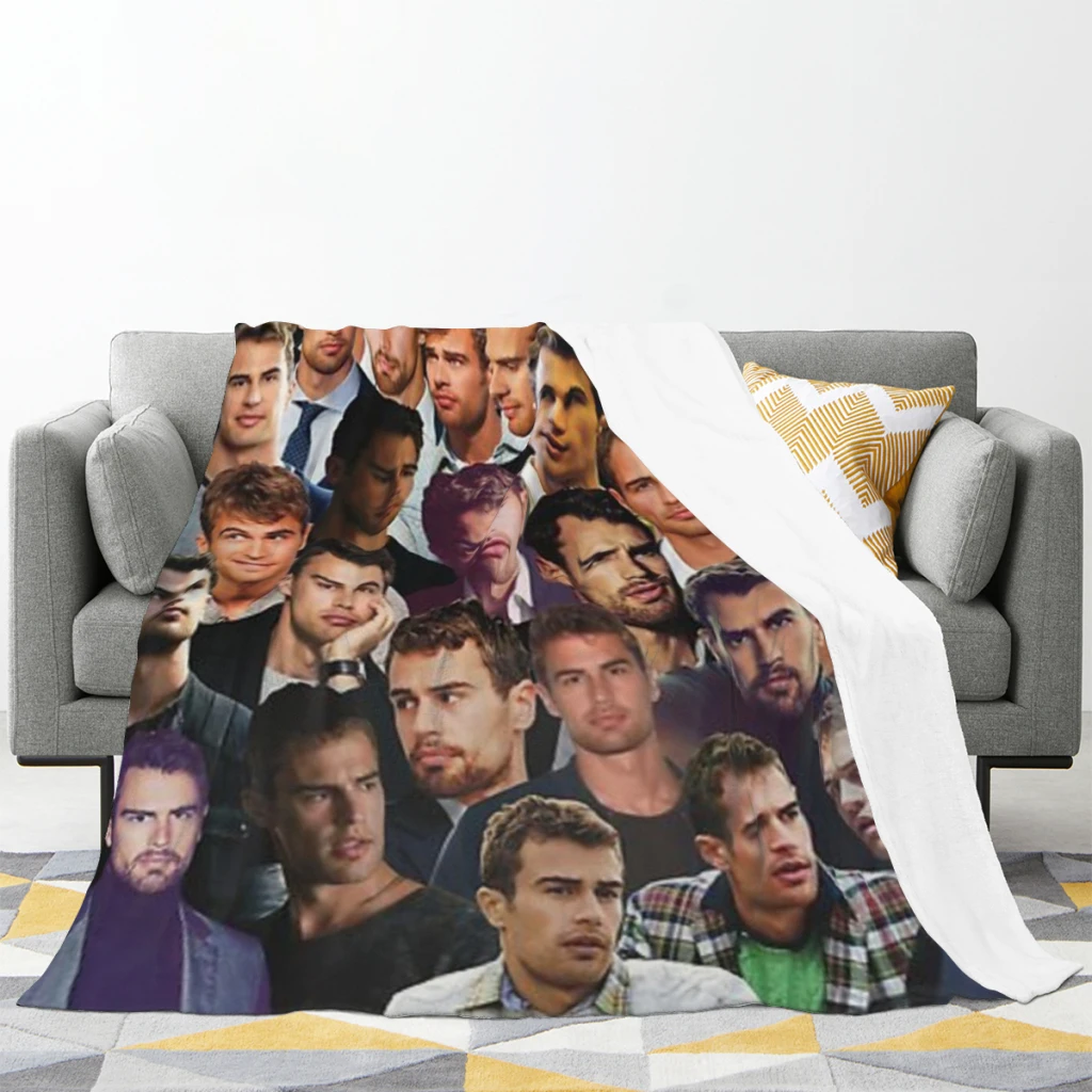 Удобное одеяло с коллажем для фотографий Тео Джеймс фланне пушистое мягкое