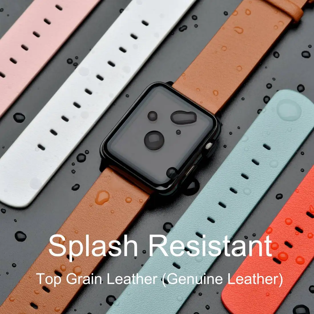 WOCCI Top Grain Leather Watchband Soft Watch Band 18mm 20mm 22mm Wrist Strap with Stainless Rosegold Buckle for Unisex