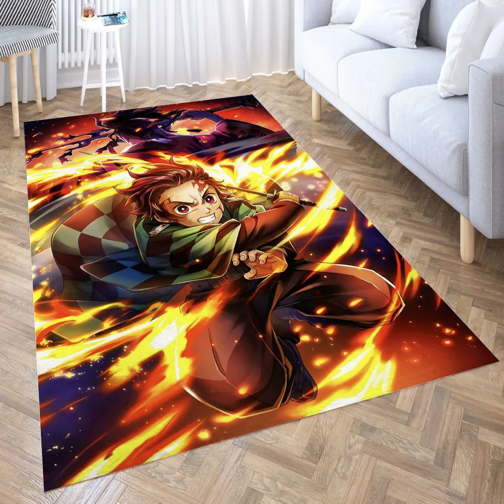

Demon Slayer Area Rug for Living Room Floor Mat Carpet for Bedroom Bedside Entrance Doormat Anti-slip Home Decor
