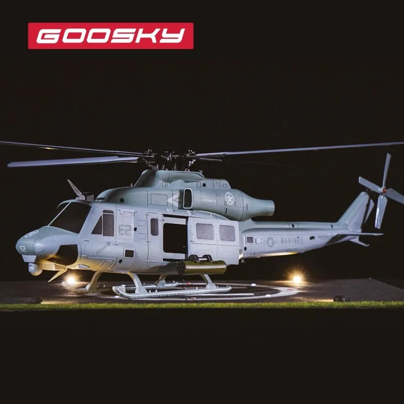 Фото GOOSKY E2 RC Вертолет 1:35 UH-1Y Масштаб 2,4G 6CH Двойной бесщеточный двигатель с прямым приводом BNF / RTF с системой управления полетом GTS №1