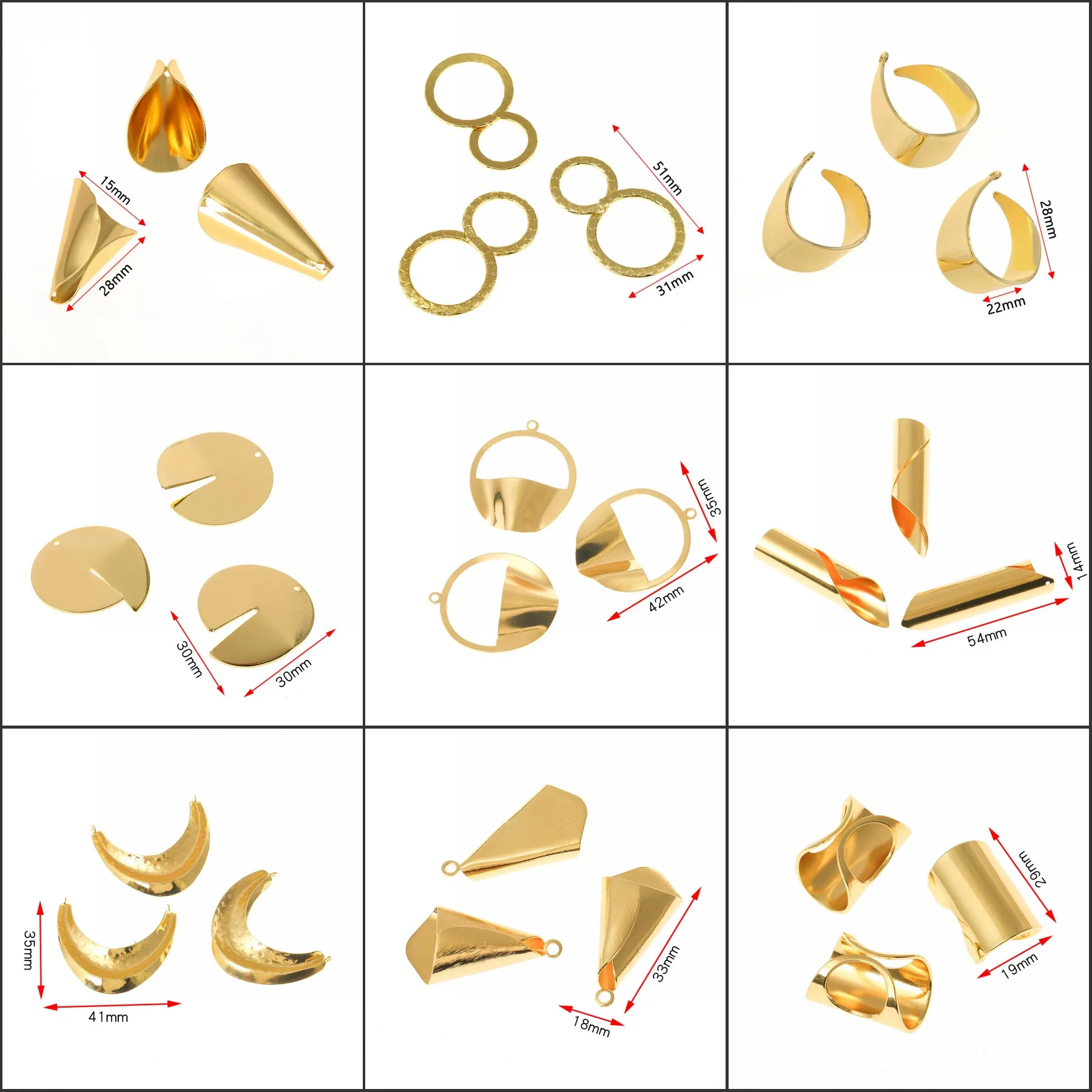 

50pcs 3d Earrings Pendants Irregular Round Hollow Pendant Charms Handmade Jewelry Making Findings Diy Earrings Necklace Making