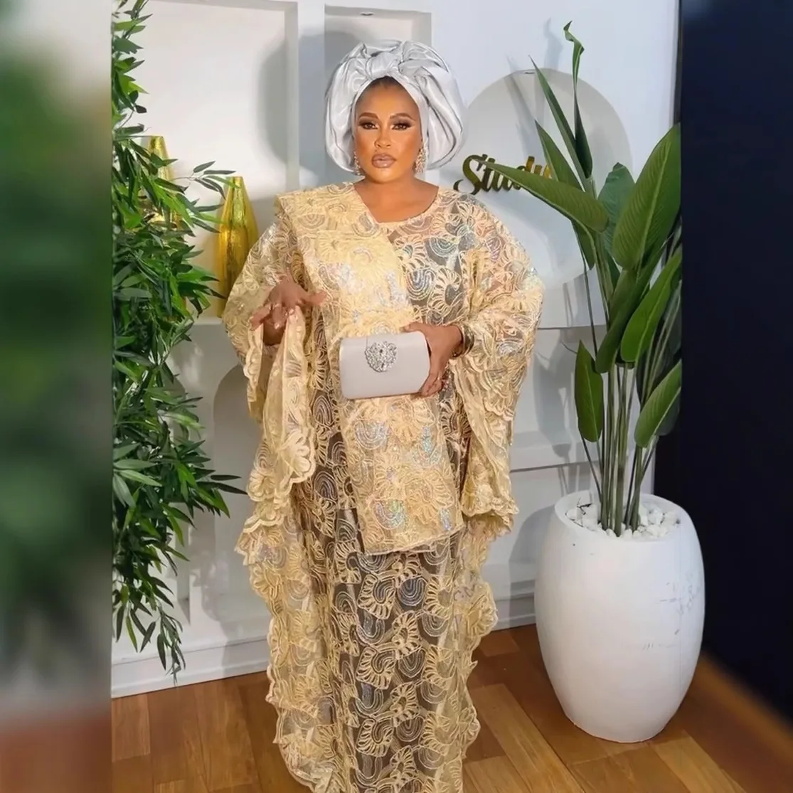 Африканские платья для женщин традиционное кружевное платье Дашики Boubou большие