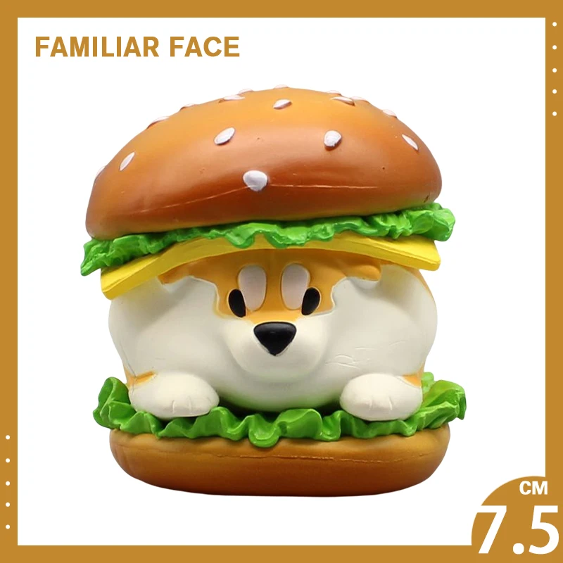 

7.5cm Lovely Hamburg Koki Anime Figure PVC Statue Model Funny Cute Hamburg Dog Action Figurine Collection Car Ornament Doll Gift