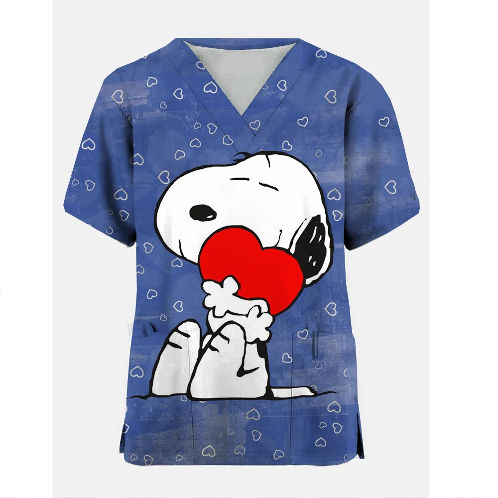 Женская рабочая униформа с принтом Снупи медсестры для ухода за домашними