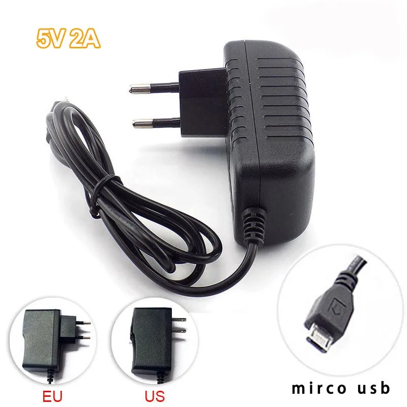 

Адаптер питания Micro USB для камеры, 5 В, 2 А, 100 мА