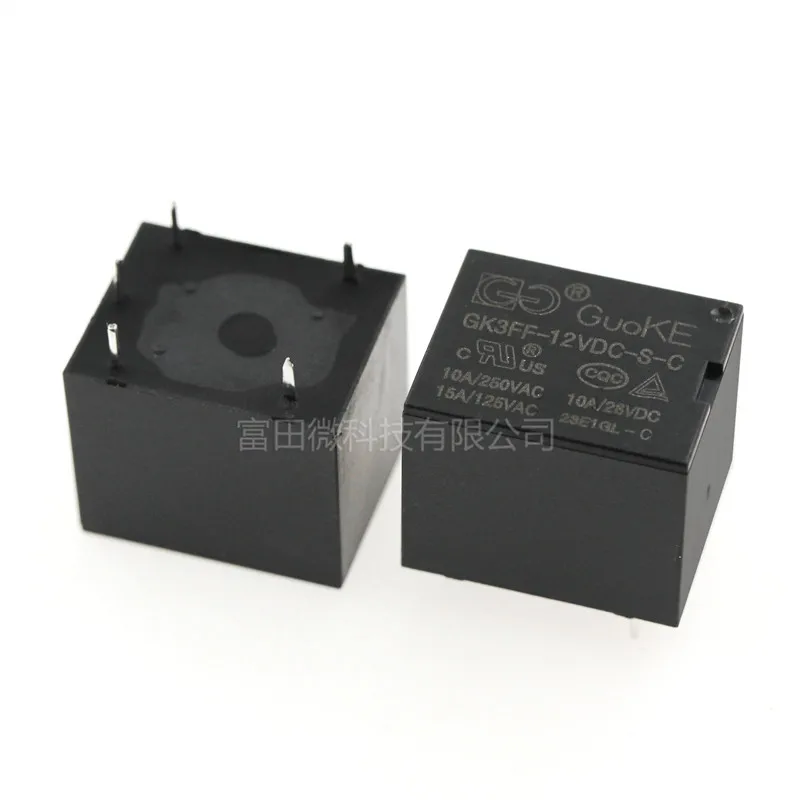 

10 шт., реле мощности GK3FF -5VDC-S-C GK3FF-12VDC-S-C-A 4PIN 5PIN 10A, совместимое с HF3FF 5В 12В 24В