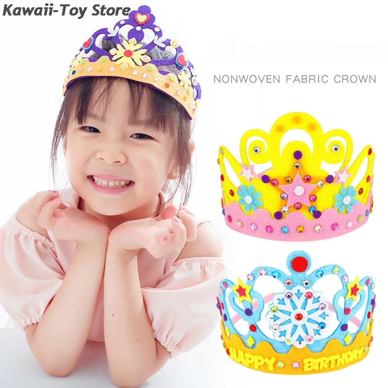 

DIY Crafts Toy Crown Creative Paper Sequins Flowers Stars Patterns Toys for Kids Children Kindergarten Art Party Decorations