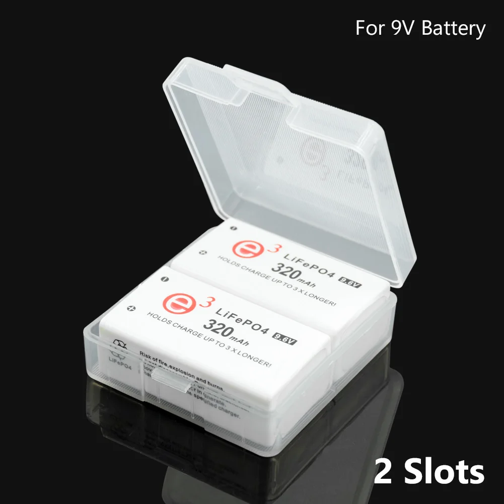 1 2 Slots Plastic Battery Case For CR123 18350 6F22 26650 Holder Storage Box Container Clear Organizer |