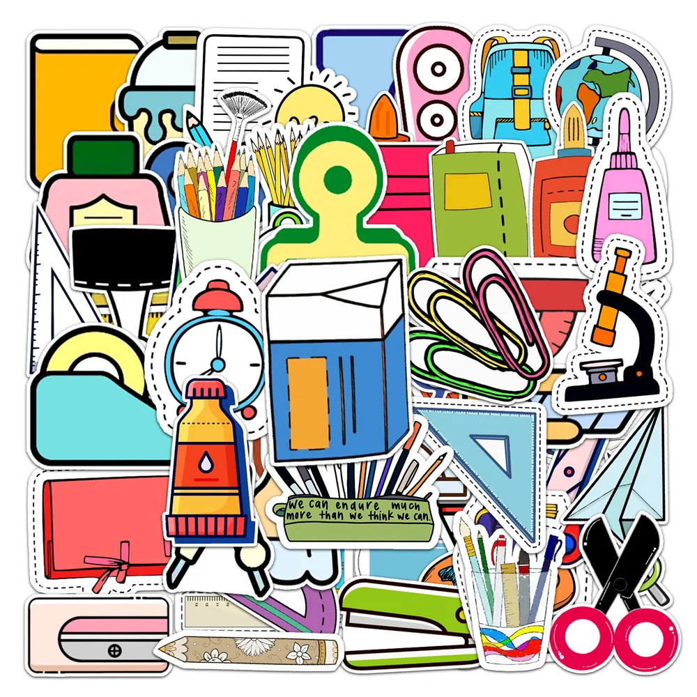 

10/30/50PCS Cartoon Stationery Set Diy Small Fresh Ins Wind Sticker Suitcase Scooter Refrigerator Decoration Sticker Wholesale