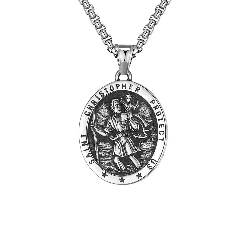 

2023 Classic Fashion Round Warrior Pendant Necklace Popular High Quality Punk Party Gift