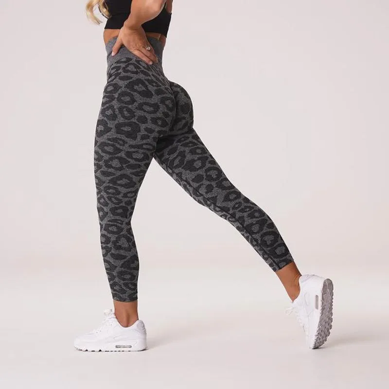 New Leopard Yoga Pants Seamless Leggings Women High Waist Sports Pants Sexy Elastic GYM Sports Bottoms Fitness Workout Tights