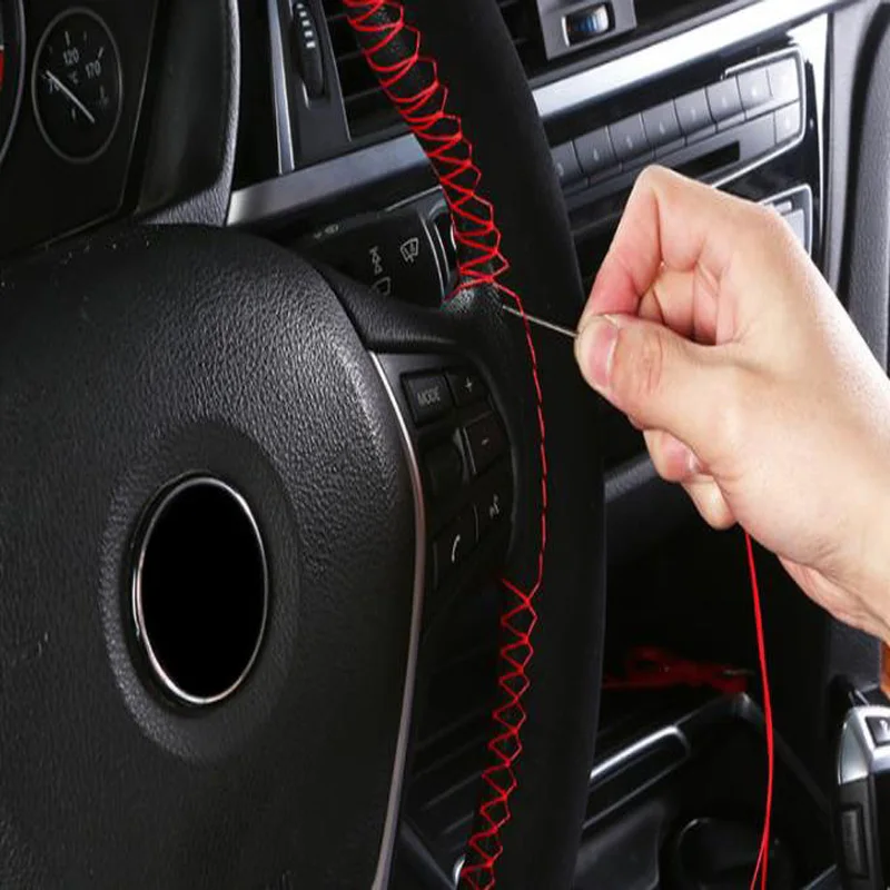 

SuedeHand-Stitched Steering Wheel Cover Suede Nubuck Leather Car Handle Cover