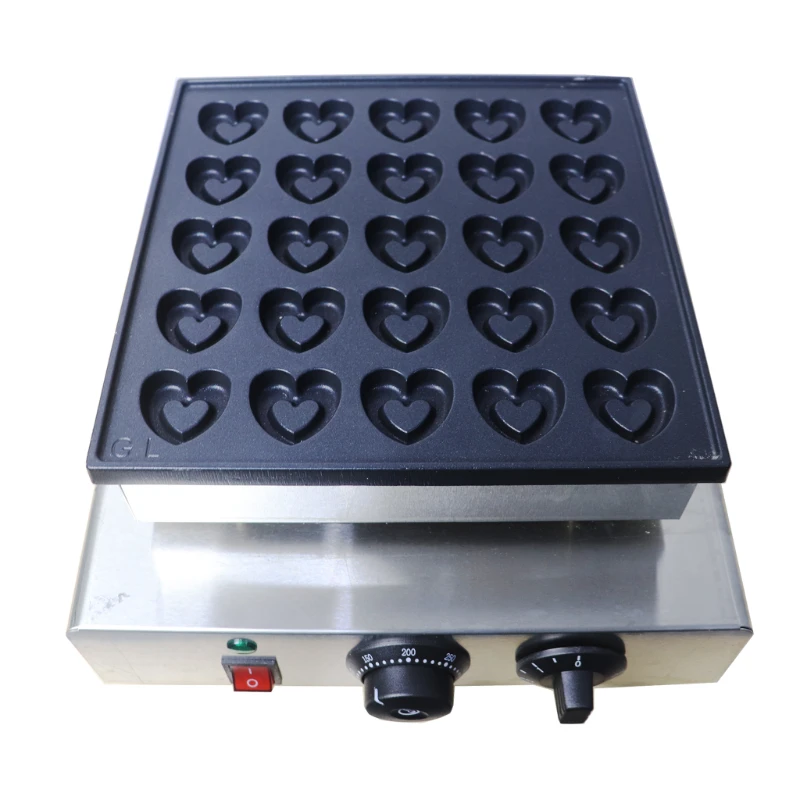 

Little Crispy Crepe Iron Plate griddle 25 holes Baby Cake Maker Heart Shaped Mini Pancake Machine