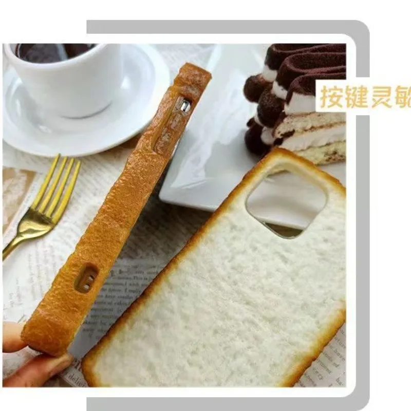 Imitation toast is applicable to iPhone 14promax mobile phone case Silicone soft shell 13promax full package 11 latest 12pro