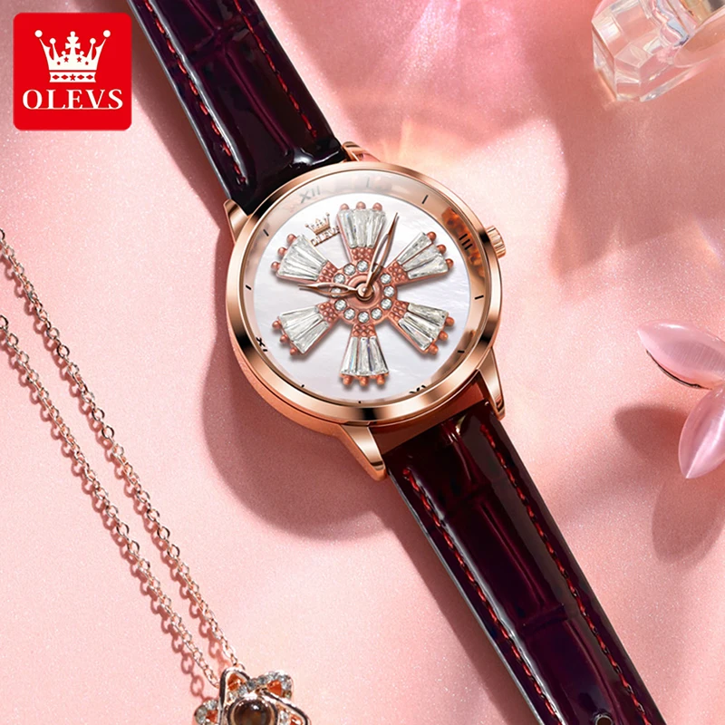 OLEVS 2023 New Time To Run Belt Quartz Women Watch High Quality Trend Womens Watches Casual Watch 30M Waterproof Reloj Mujer