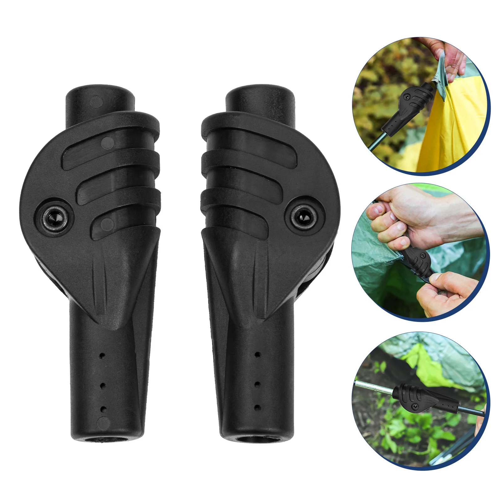

2pcs Professional Tent Folding Joints Portable Tent Connector Parts (Black)