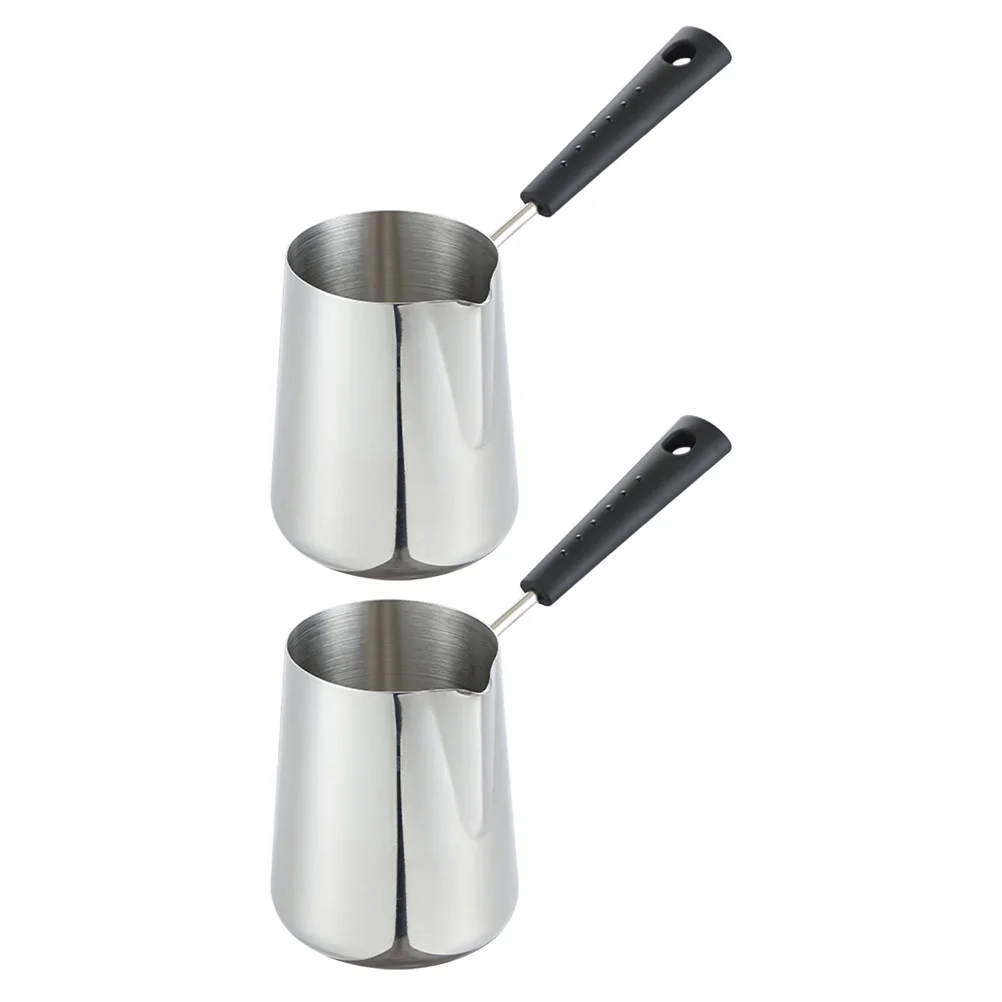 

2Pcs Pot Stainless Steel Fryer Frying Pot Practical Kitchen Cooking Tool