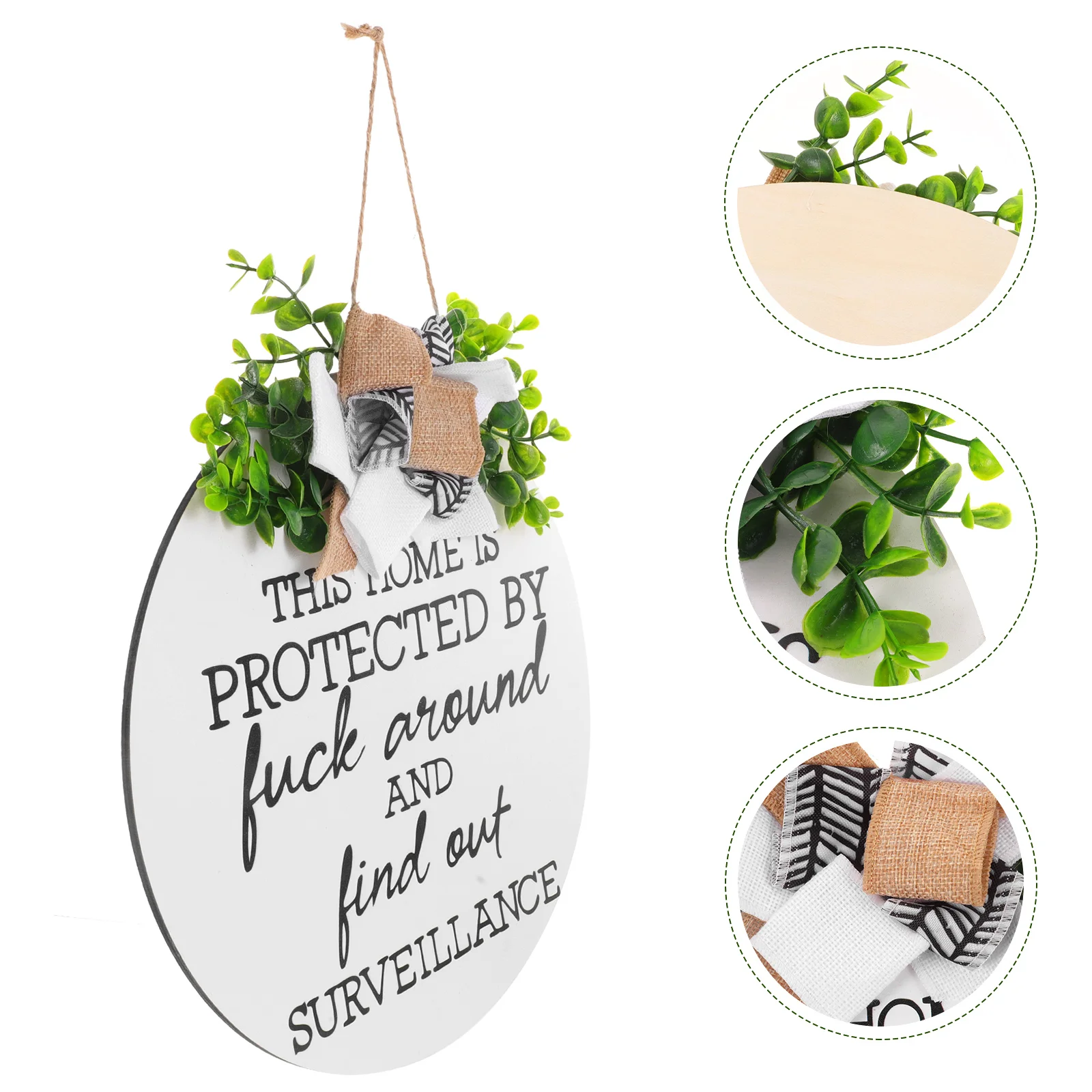 

Sign Area Monitoring Notice Board Warning Wooden Garden Caution Pedestrians Hanging Ornament Patterned Door Supplies Wood