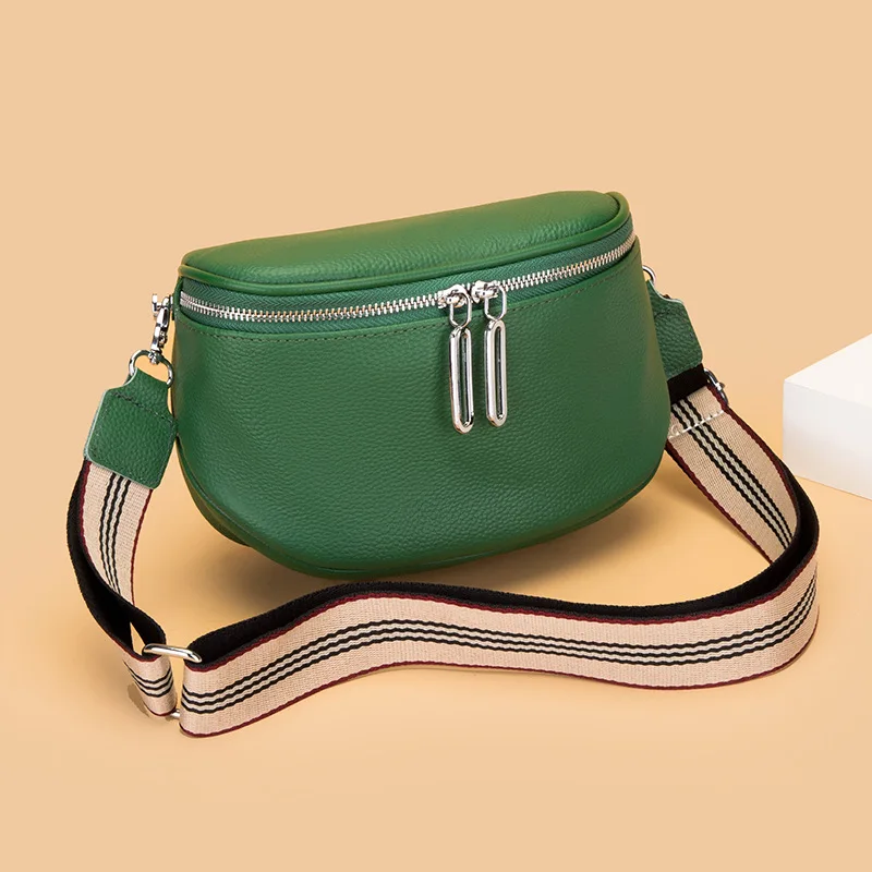 

Модная женская сумка-седло, новинка 2021, кожаная сумка-мессенджер, двойная молния, верхний слой, из коровьей кожи, сумки на одно плечо