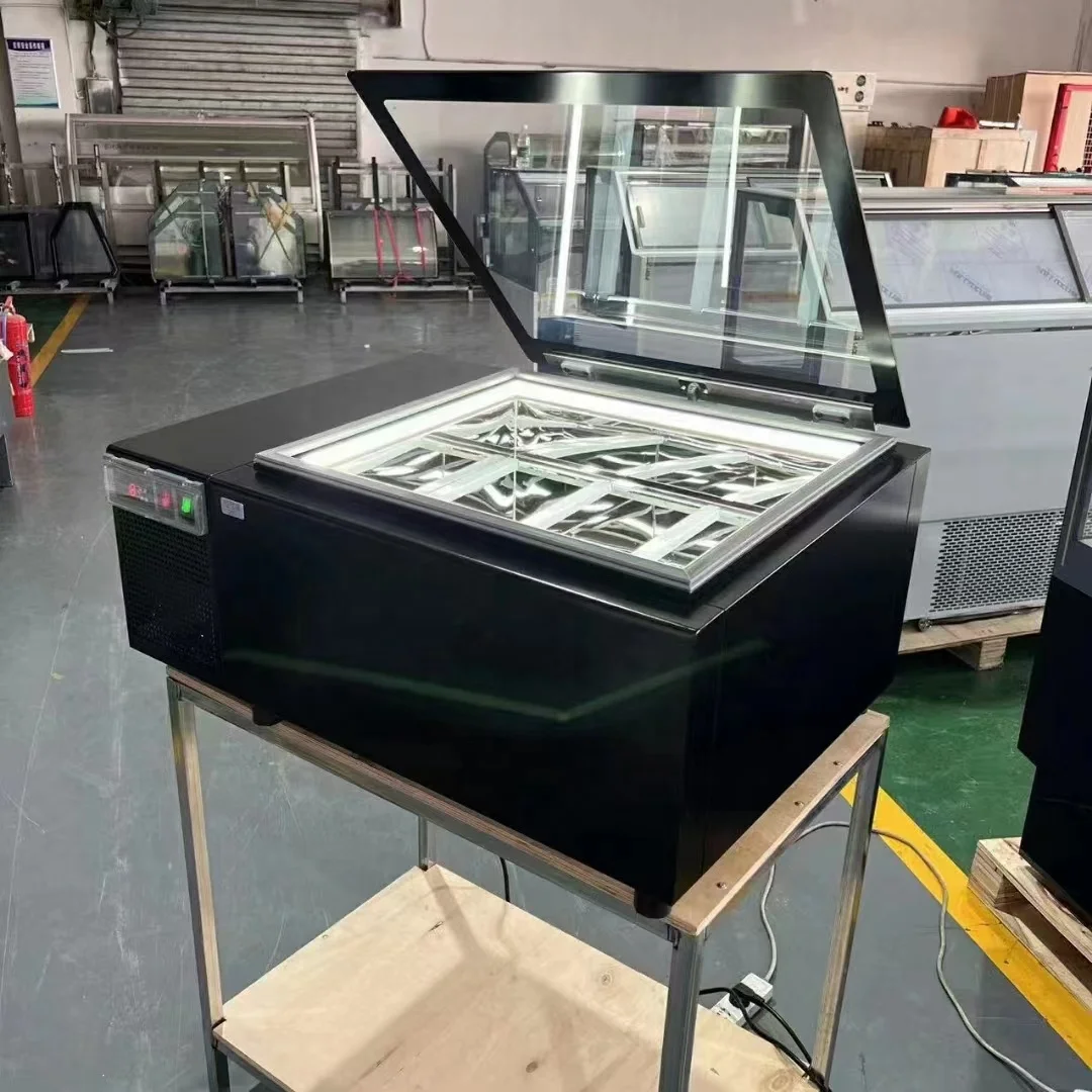 Мини-однотемпературная морозильная камера для мороженого стеклянная дверь с