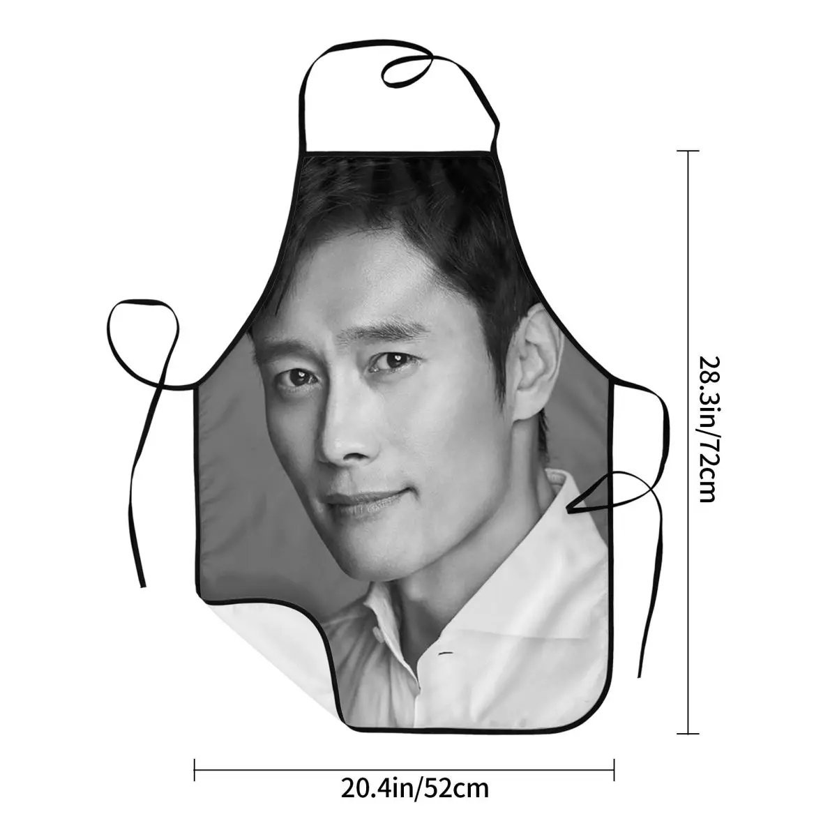 Фото Фартуки Lee Byung Hun для шеф-поваров, для готовки и выпечки, кухонные фартуки-нагрудники для женщин и мужчин, для рисования №4