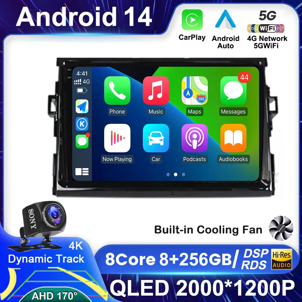 Android 14 Carplay для Toyota Estima/PREVIA/Tarago/Canarado 2006-2015 Мультимедийный видеоплеер Навигация GPS