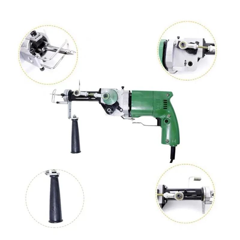 Фото 0728 2-в-1-Teppichwebpistole Maschine, 240 Вт, DIY- Werkzeug zum Schneiden von Flor- und Schlaufenstaufen, One-Touch №3