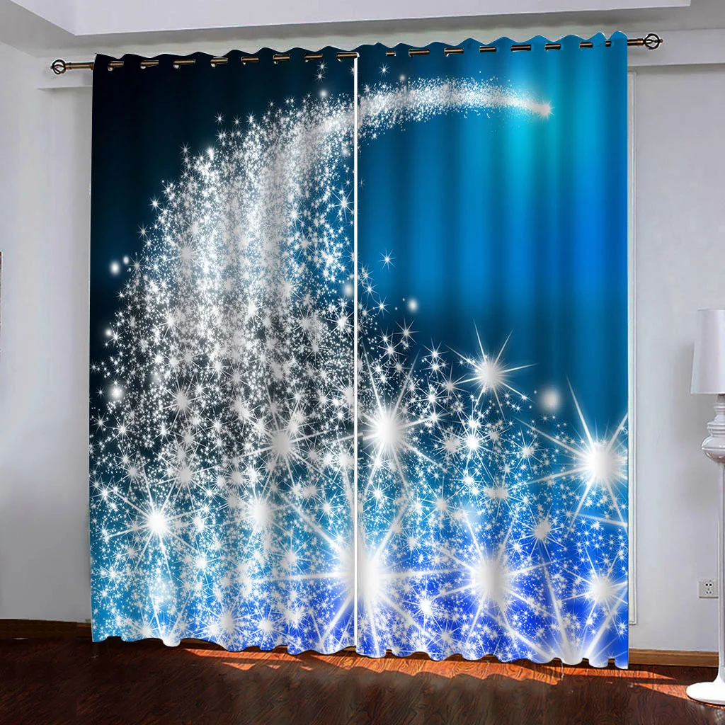 2 piece set of Red Christmas Outfit Santa Curtain - Digital print Polyester perfect for living room kitchen bedroom