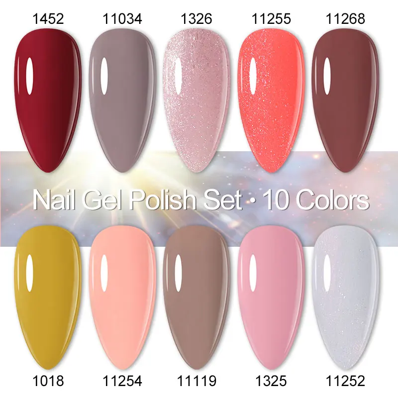 Clou Beaute 8ml 10pcs/lot Nail Gel Polish Set Vernis Semi Permanent UV LED Varnish Hybrid Art Long Lasting Glue | Красота и здоровье