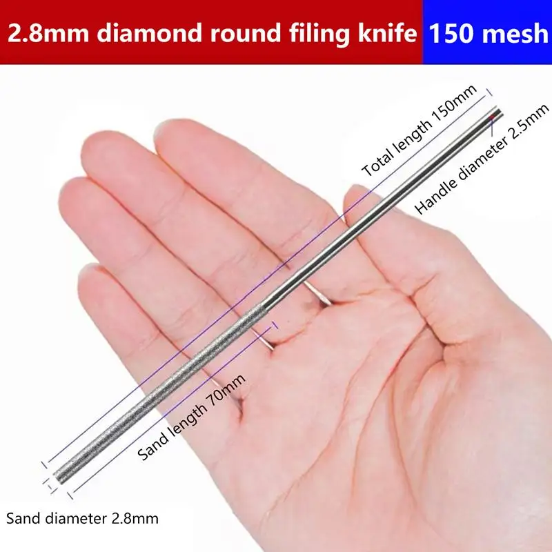 Алмазный цилиндрический напильник диаметром 1/1,2/1,5/1,7/2,2/2,8/3,3/4/5/6 мм шлифовальный инструмент для гитарных струн из нефритового сплава DIY