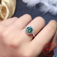 hoyon jewelry wholesale imitation maldives blue and green moissan style ring s925 silver color for woman