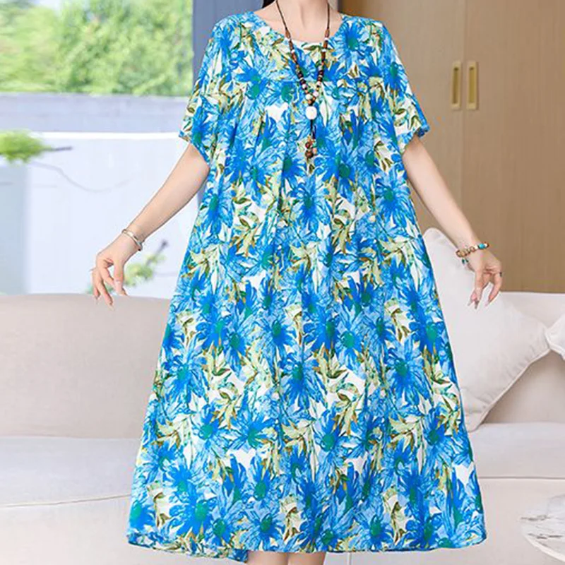 Женская Асимметричная юбка с круглым вырезом свободная повседневная льняная