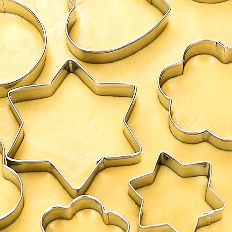 

2023NEW Cake Decorating Tools Flower/Heart/Circle/Star/Square 430 Stainless Steel Biscuit Cookie Cutter Baking Accessories