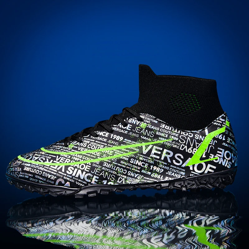 2022 New Men Soccer Shoes Football Boots Training Outdoor AG/TF Grass Non-slip Hight Ankle Comfortable Sneakers Trend Size 35-45